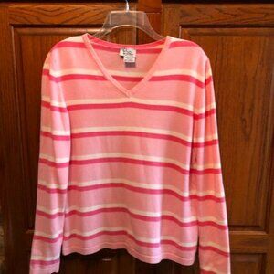 Lilly Pulitzer Pink and White striped sweater size M